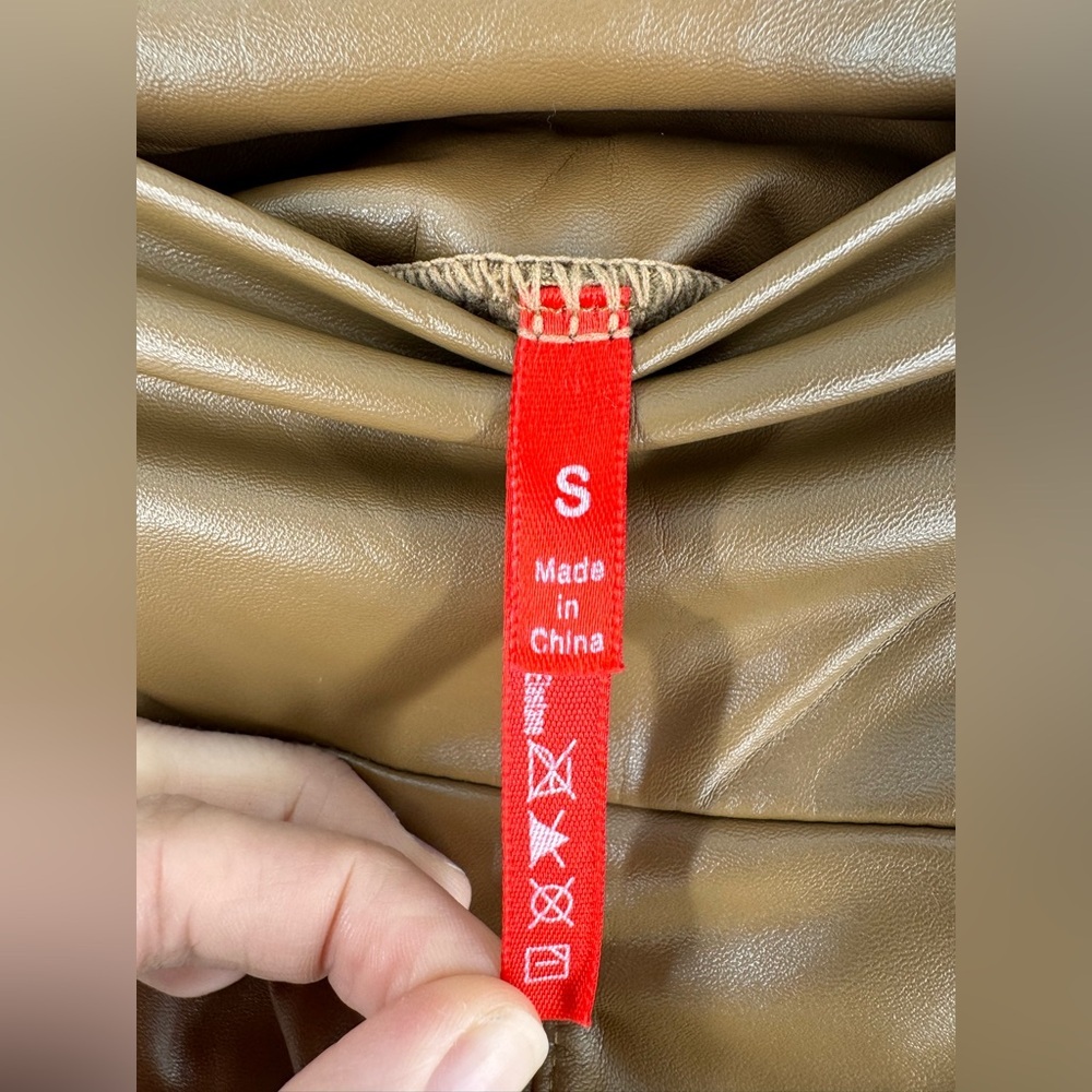 Women’s Brown Leather Leggings new - Picture 4 of 6